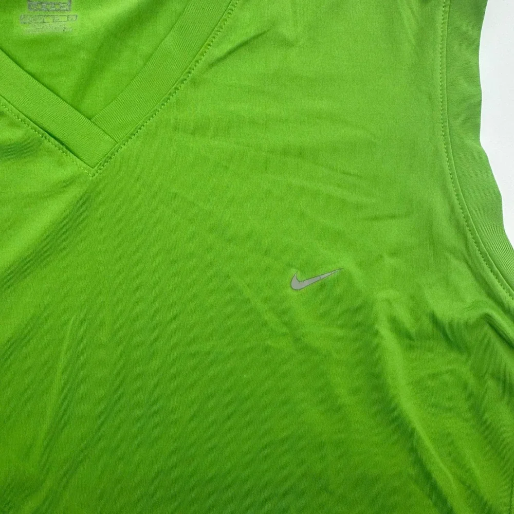 Nike Golf Womens V-Neck Sleeveless Performance Tank Top Lime Green XL
